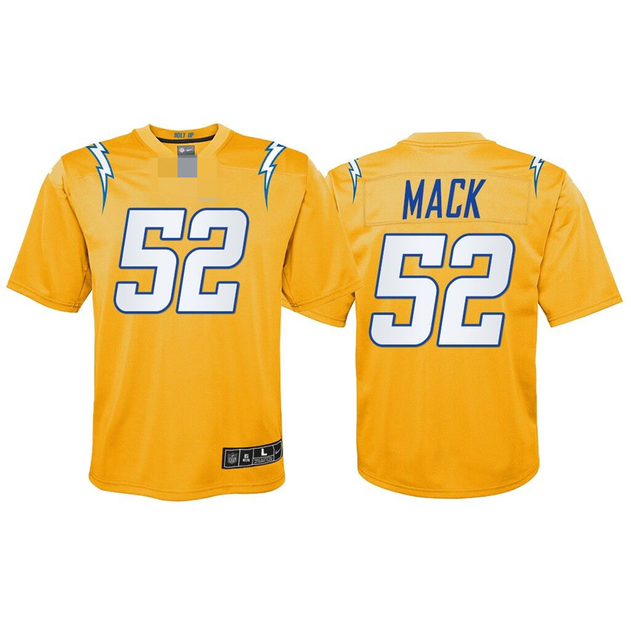 Men's Los Angeles Chargers #52 Khalil Mack Gold Vapor Untouchable Limited Stitched Jersey